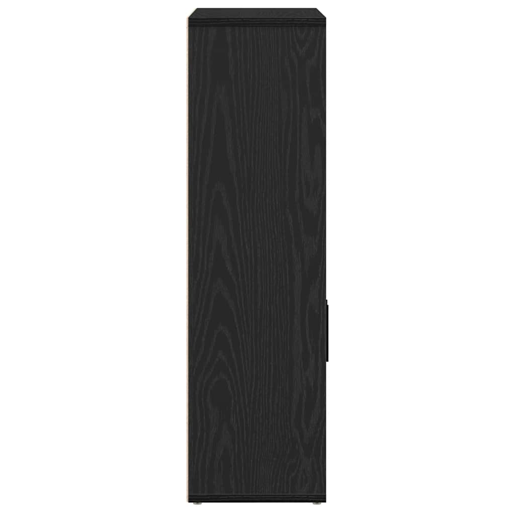 Boekenkast 60x24x85 cm bewerkt hout zwart eikenkleurig