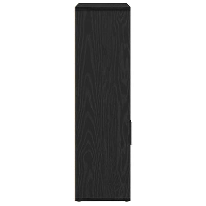 Boekenkast 60x24x85 cm bewerkt hout zwart eikenkleurig