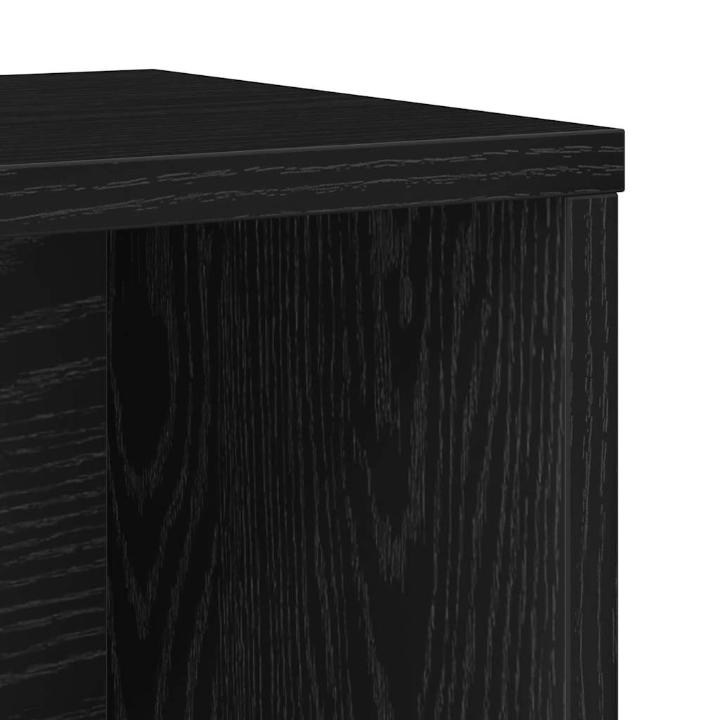 Boekenkast 60x24x85 cm bewerkt hout zwart eikenkleurig
