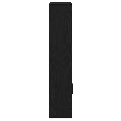 Boekenkast 60x24x120 cm bewerkt hout zwart eikenkleurig