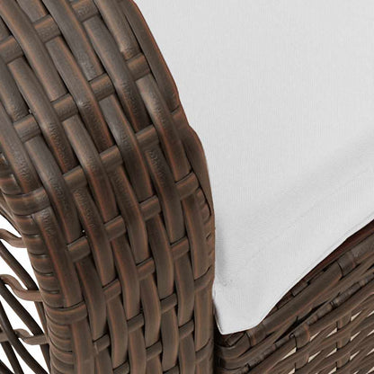 Tuinschommelstoel met kussens poly rattan bruin