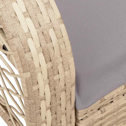 Tuinschommelstoel met kussens poly rattan beige