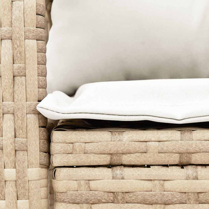 Tuinschommelstoel met kussens poly rattan beige