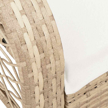 Tuinschommelstoel met kussens poly rattan beige