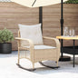 Tuinschommelstoel met kussens poly rattan beige