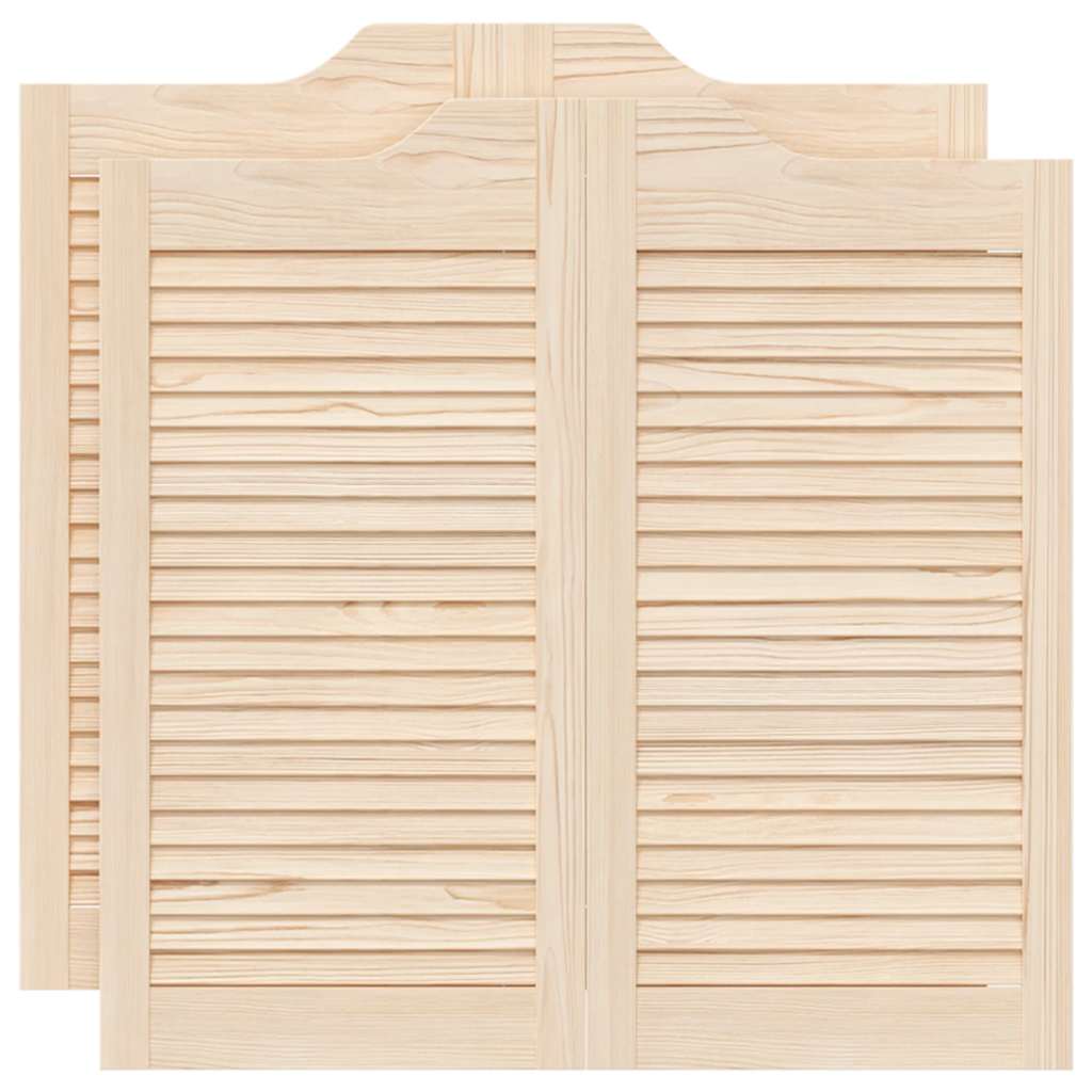 Draaideuren louvredesign 2-paar 80x80 cm massief grenenhout