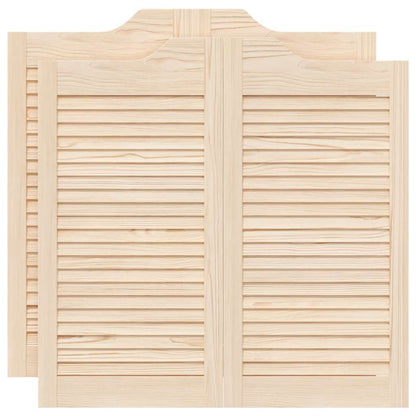 Draaideuren louvredesign 2-paar 80x80 cm massief grenenhout