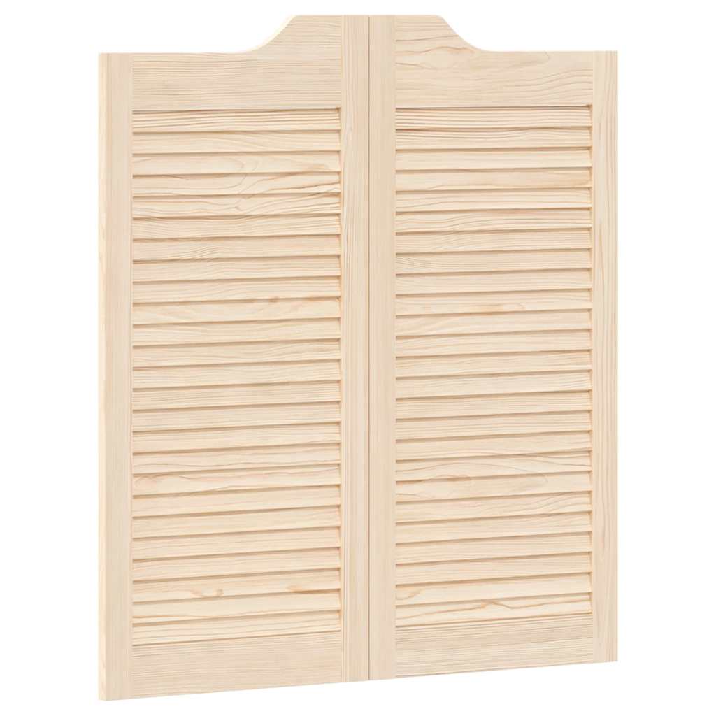 Draaideuren louvredesign 1-paar 90x80 cm massief grenenhout