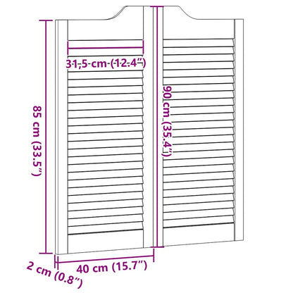 Draaideuren louvredesign 1-paar 90x80 cm massief grenenhout