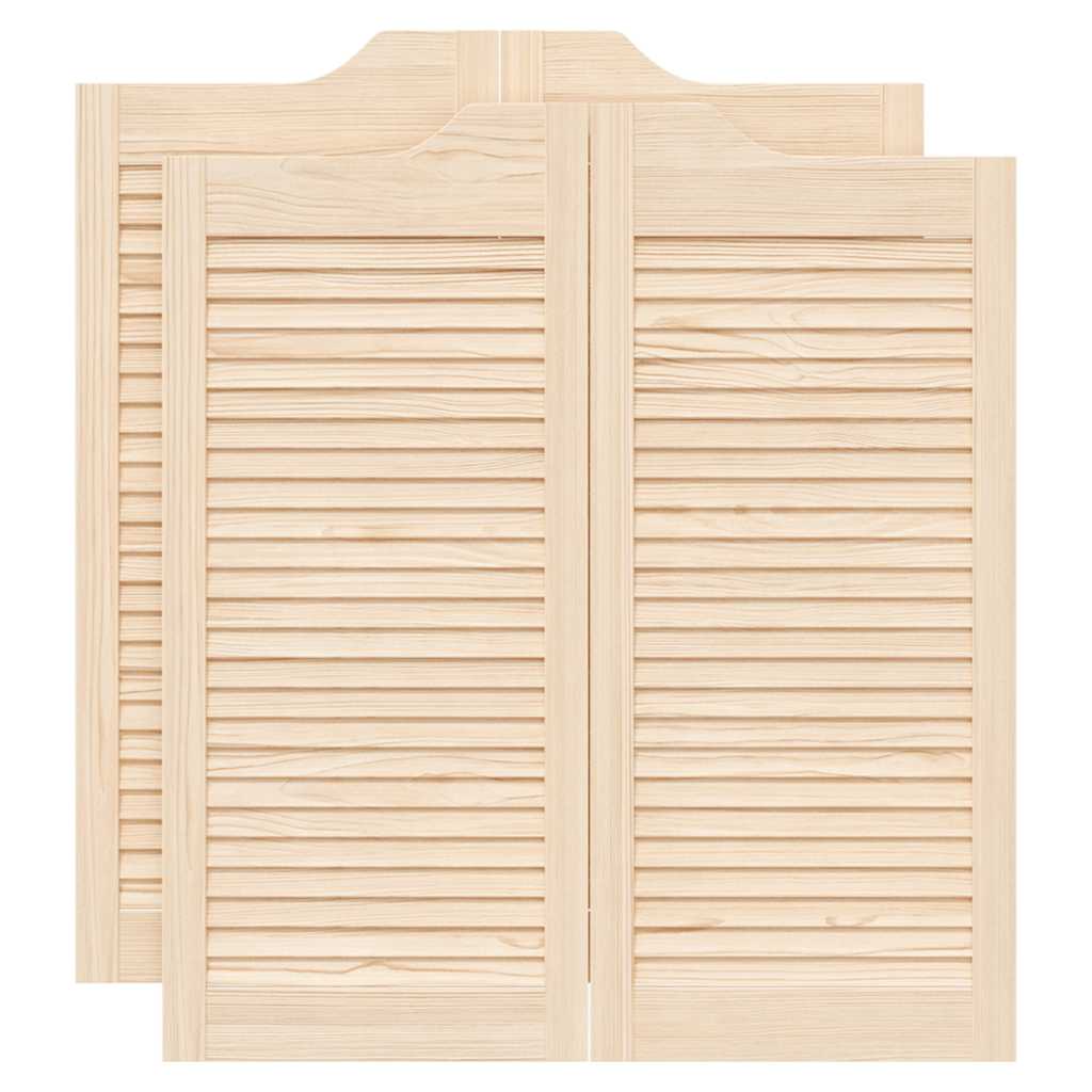 Draaideuren louvre design 2-Paar 90x80 cm massief grenenhout