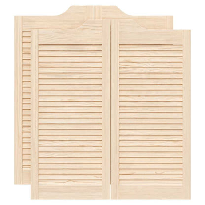 Draaideuren louvre design 2-Paar 90x80 cm massief grenenhout