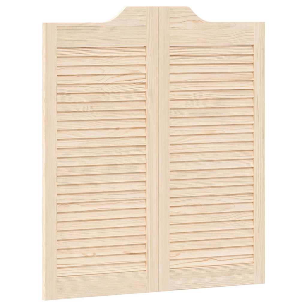 Draaideuren louvre design 2-Paar 90x80 cm massief grenenhout