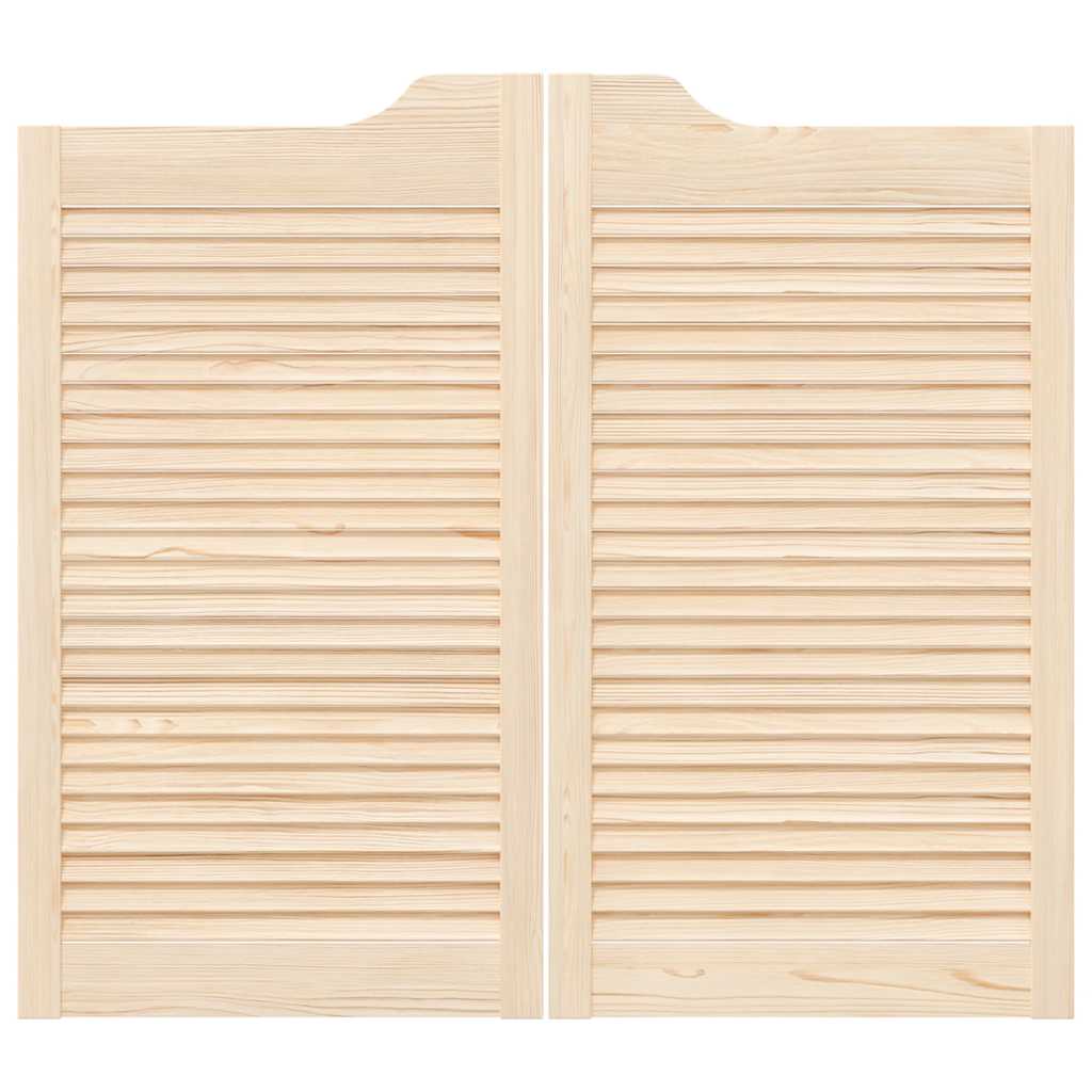 Draaideuren louvre design 2-Paar 90x80 cm massief grenenhout