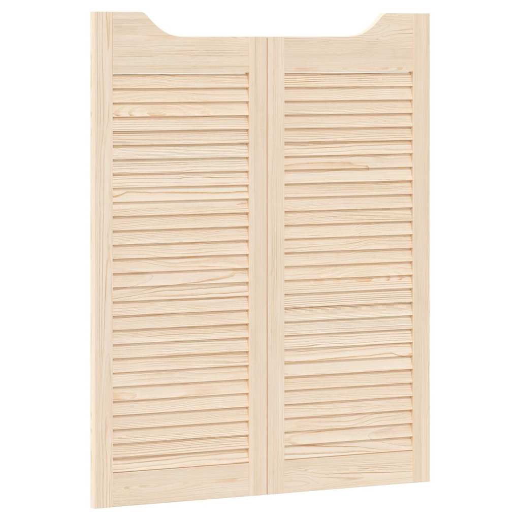 Draaideuren louvredesign 1-paar 100x80 cm massief grenenhout