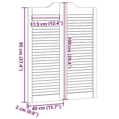 Draaideuren louvredesign 1-paar 100x80 cm massief grenenhout