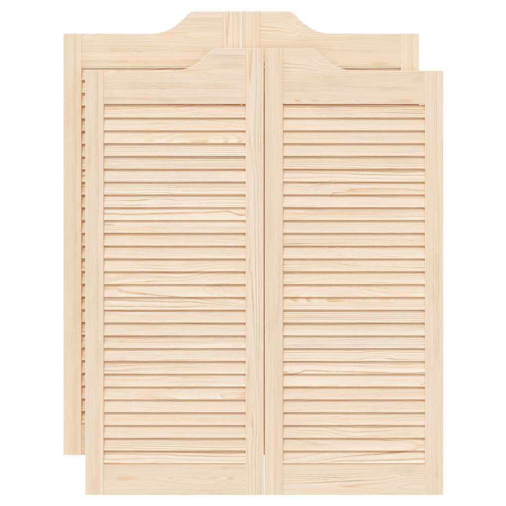 Draaideuren louvredesign 2 paar 100x80 cm massief grenenhout