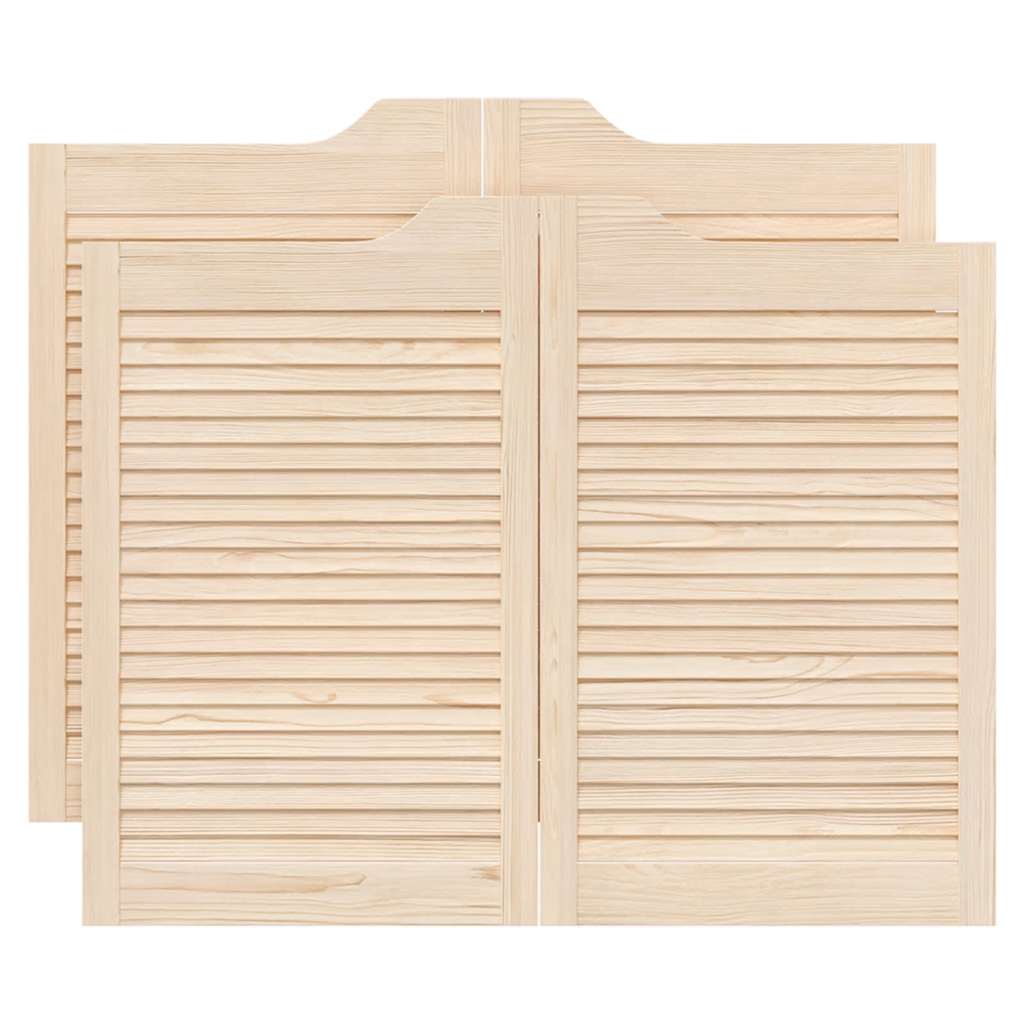 Draaideuren louvredesign 2-paar 80x100 cm massief grenenhout