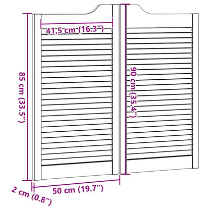 Draaideuren louvredesign 1-paar 90x100 cm massief grenenhout