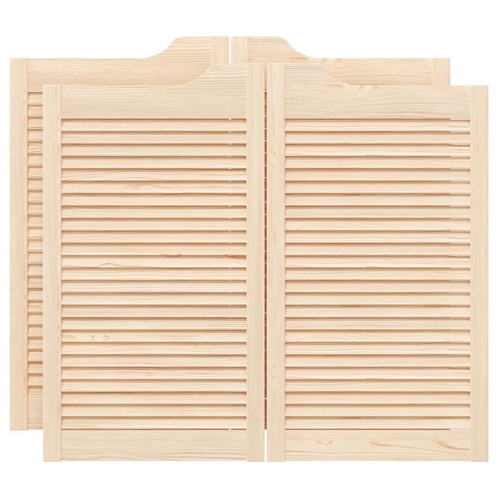 Draaideuren louvre design 2-Paar 90x100 cm massief grenenhout