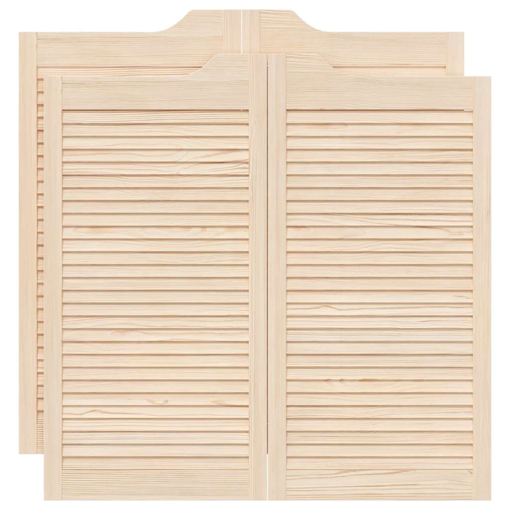 Draaideuren louvredesign 2 paar 100x100 cm massief grenenhout