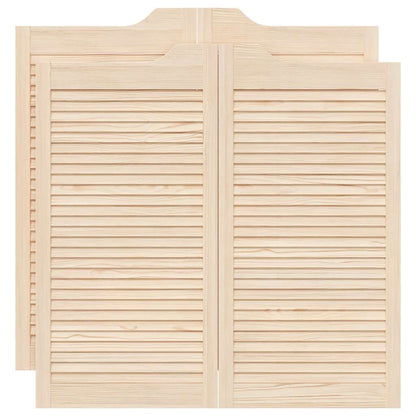 Draaideuren louvredesign 2 paar 100x100 cm massief grenenhout