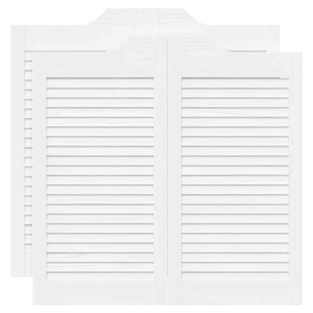 Draaideuren louvre design 2 paar 80x80 cm wit