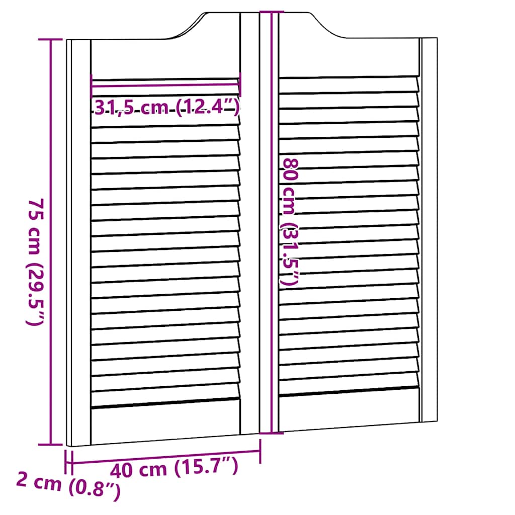 Draaideuren louvre design 2 paar 80x80 cm wit
