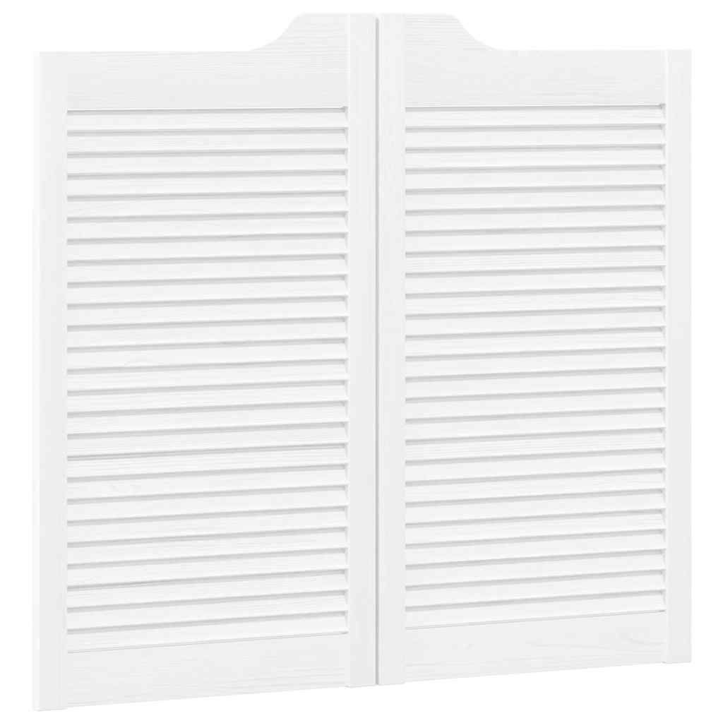 Draaideuren louvredesign 1-paar 90x80 cm wit