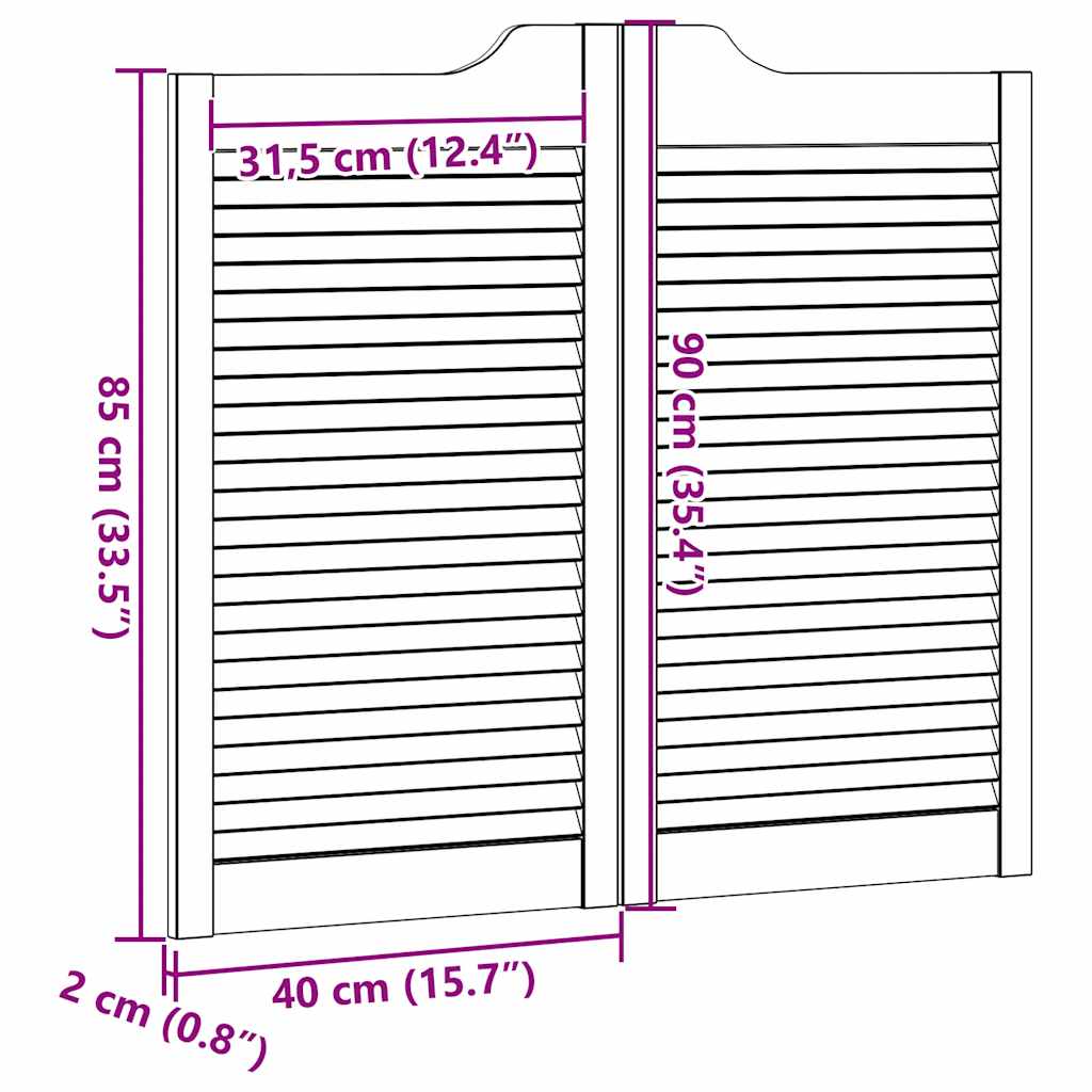 Draaideuren louvredesign 1-paar 90x80 cm wit