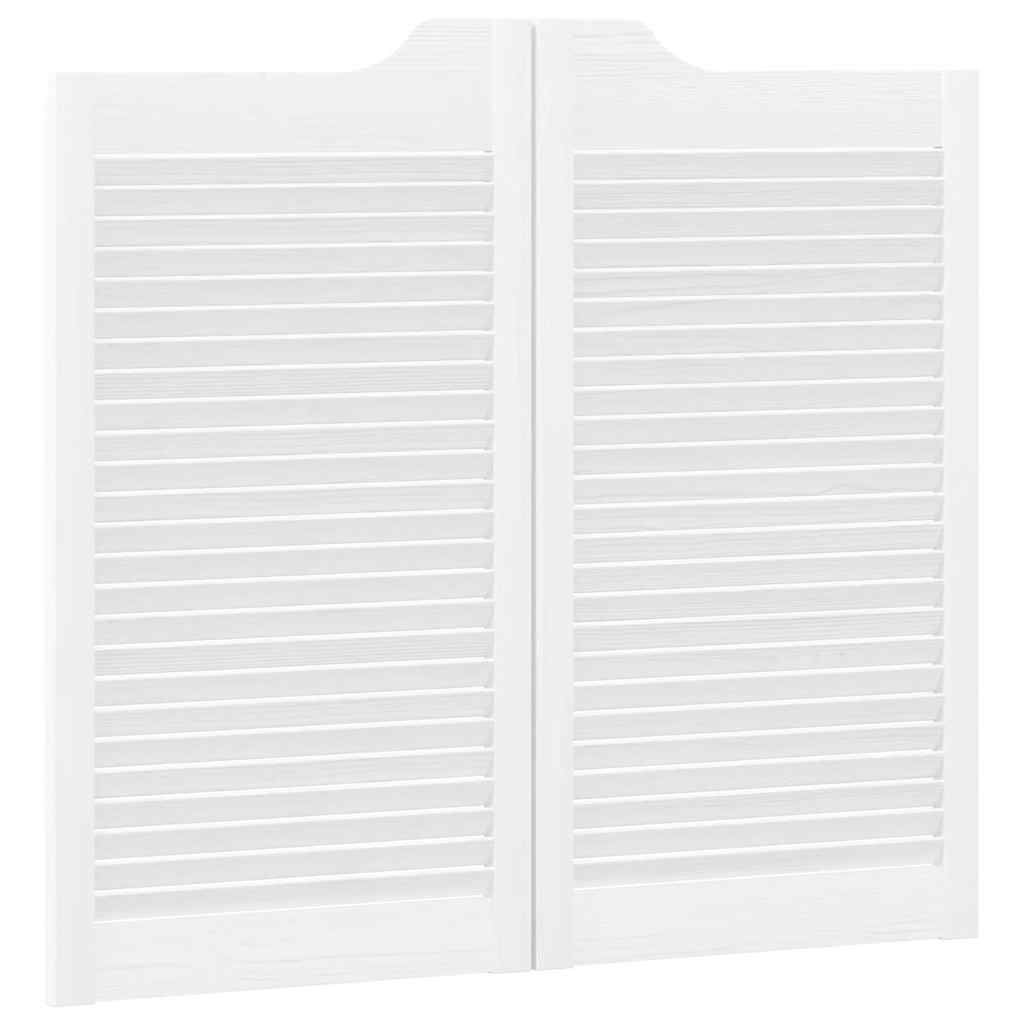Draaideuren louvre design 2 paar 90x80 cm wit