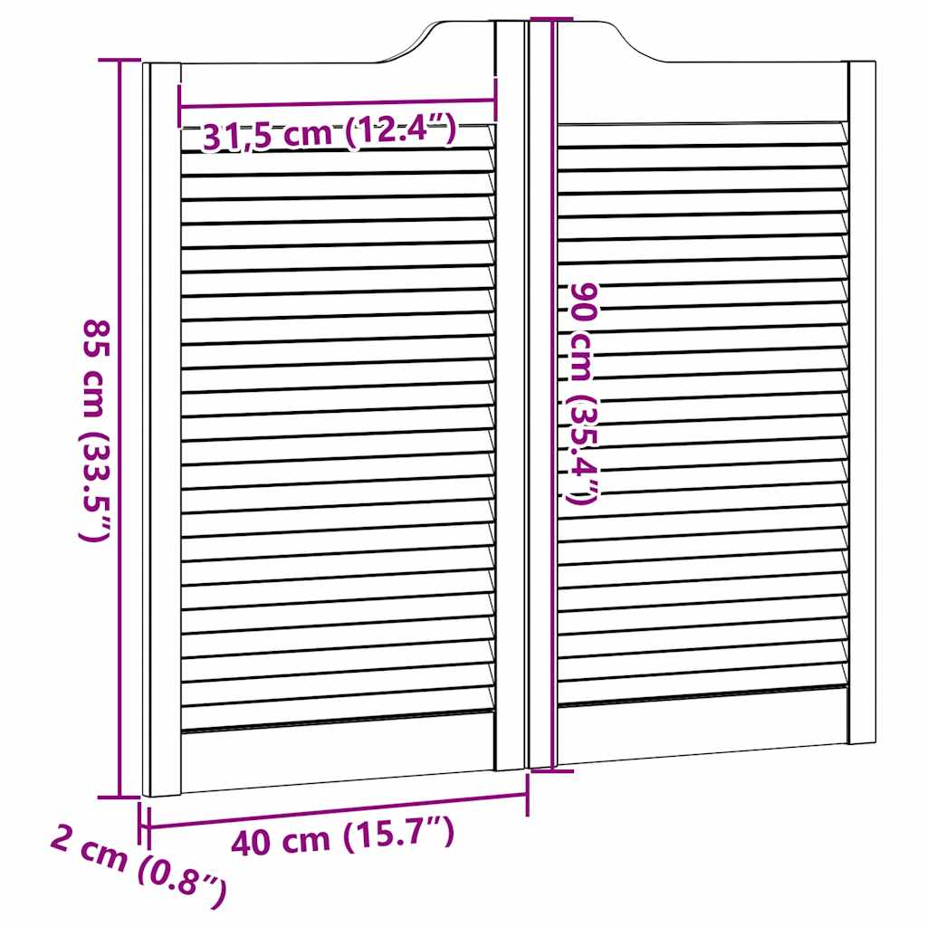 Draaideuren louvre design 2 paar 90x80 cm wit
