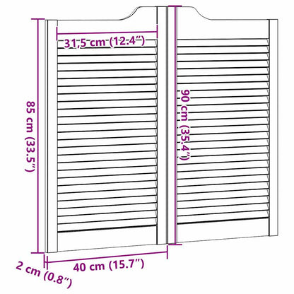 Draaideuren louvre design 2 paar 90x80 cm wit