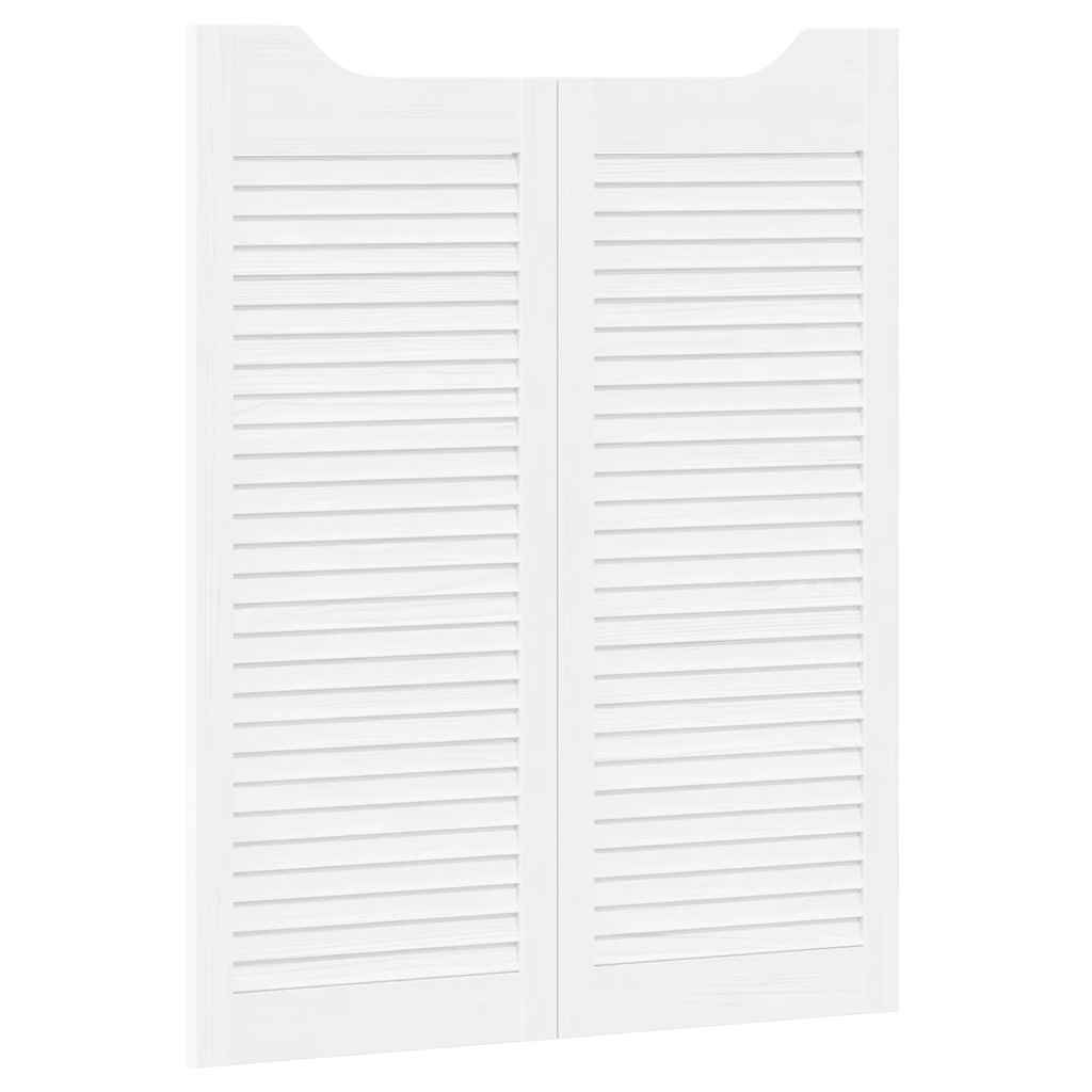 Draaideuren louvredesign 1-paar 100x80 cm wit