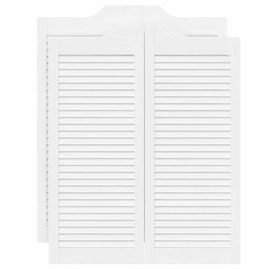 Draaideuren louvredesign 2 paar 100x80 cm wit