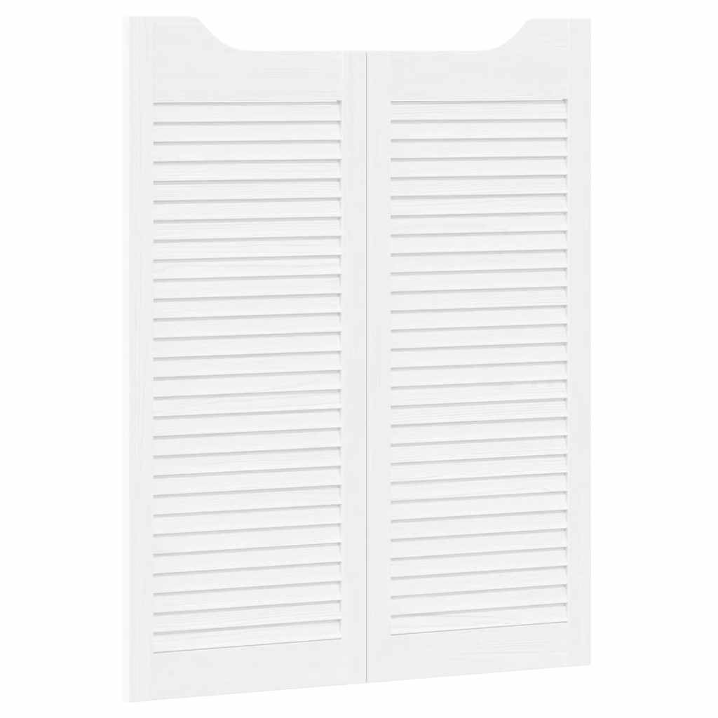 Draaideuren louvredesign 2 paar 100x80 cm wit