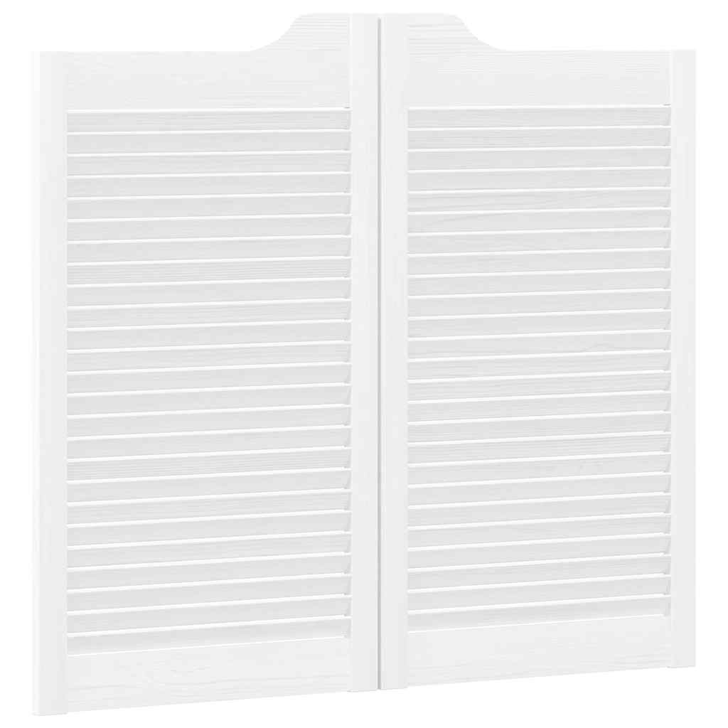 Draaideuren lamellendesign 1-paar 90x100 cm wit