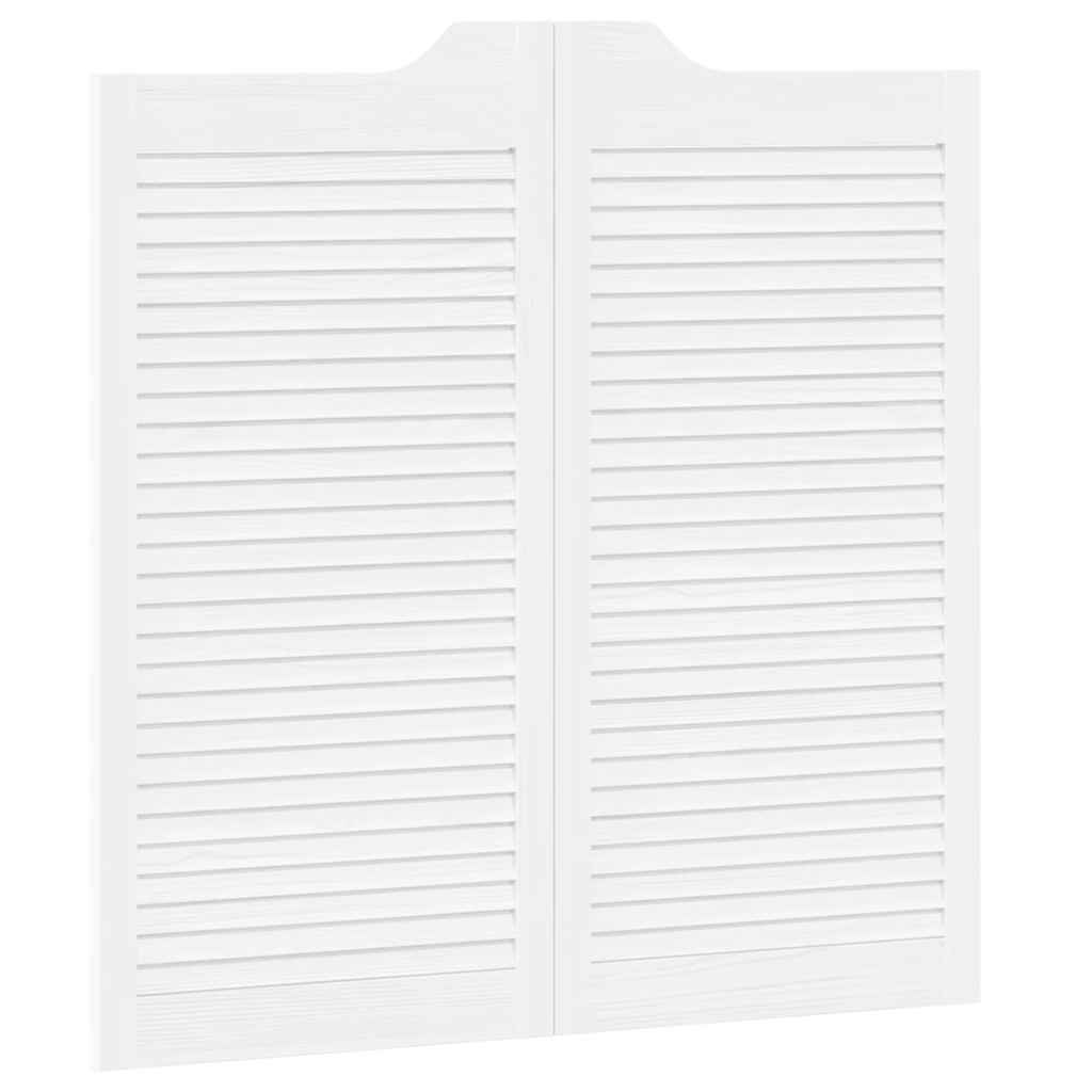 Draaideuren louvre design 1-paar 100x100 cm wit