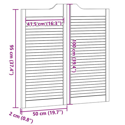 Draaideuren louvre design 1-paar 100x100 cm wit