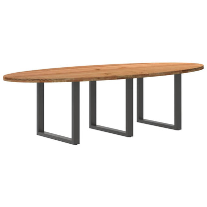 Eettafel 280x120x74 cm ovaal massief eikenhout lichtbruin