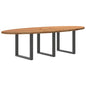 Eettafel 280x120x74 cm ovaal massief eikenhout lichtbruin