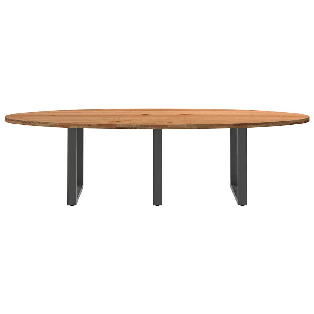 Eettafel 280x120x74 cm ovaal massief eikenhout lichtbruin