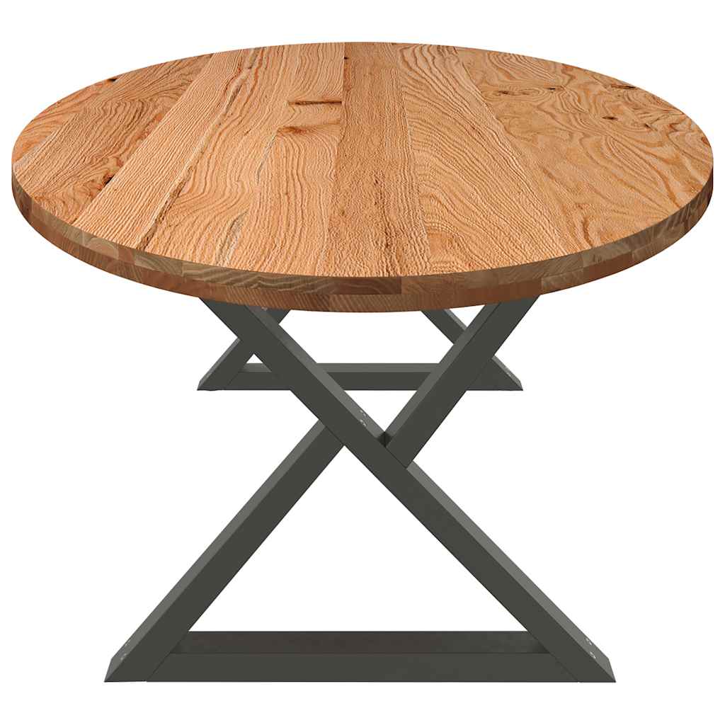 Eettafel 280x120x74 cm ovaal massief eikenhout lichtbruin