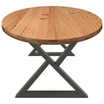 Eettafel 280x120x74 cm ovaal massief eikenhout lichtbruin