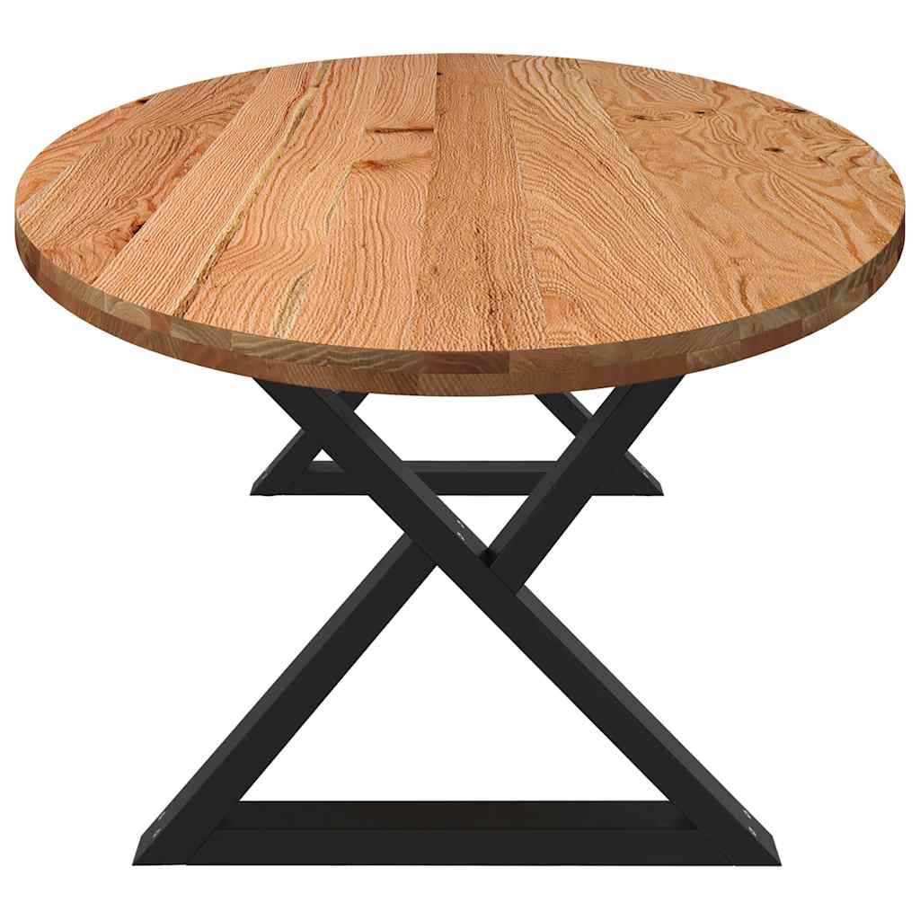 Eettafel 280x120x74 cm ovaal massief eikenhout lichtbruin
