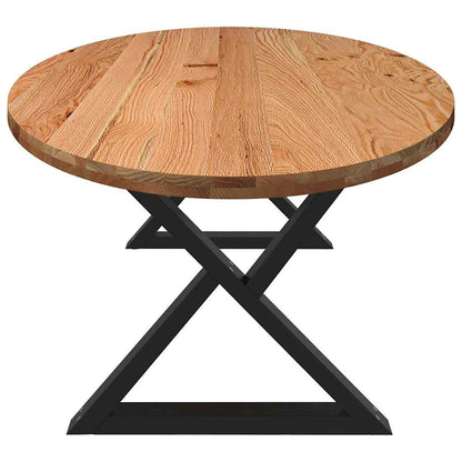 Eettafel 280x120x74 cm ovaal massief eikenhout lichtbruin
