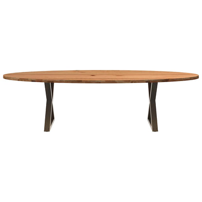 Eettafel 280x120x74 cm ovaal massief eikenhout lichtbruin