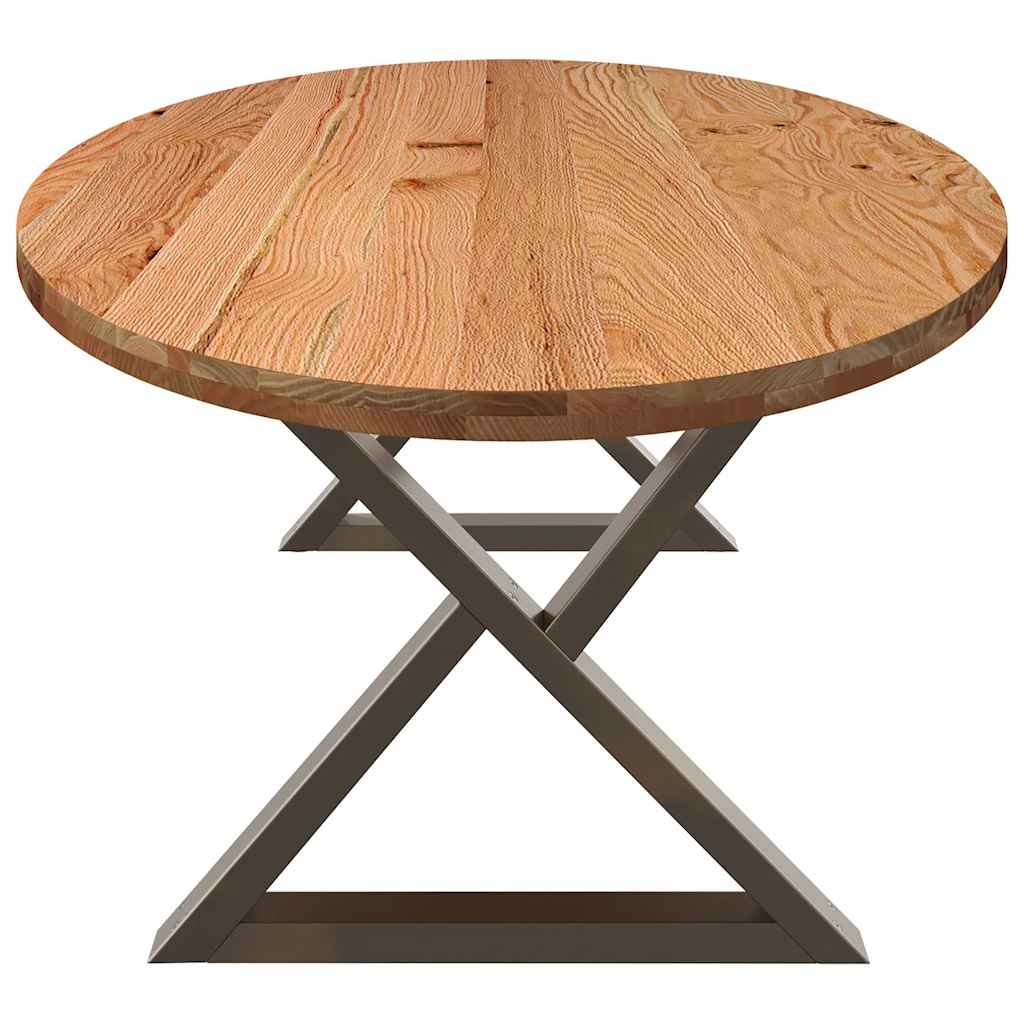 Eettafel 280x120x74 cm ovaal massief eikenhout lichtbruin