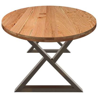 Eettafel 280x120x74 cm ovaal massief eikenhout lichtbruin