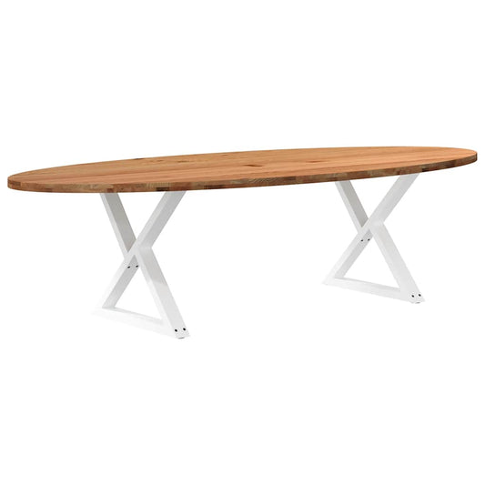 Eettafel 280x120x74 cm ovaal massief eikenhout lichtbruin