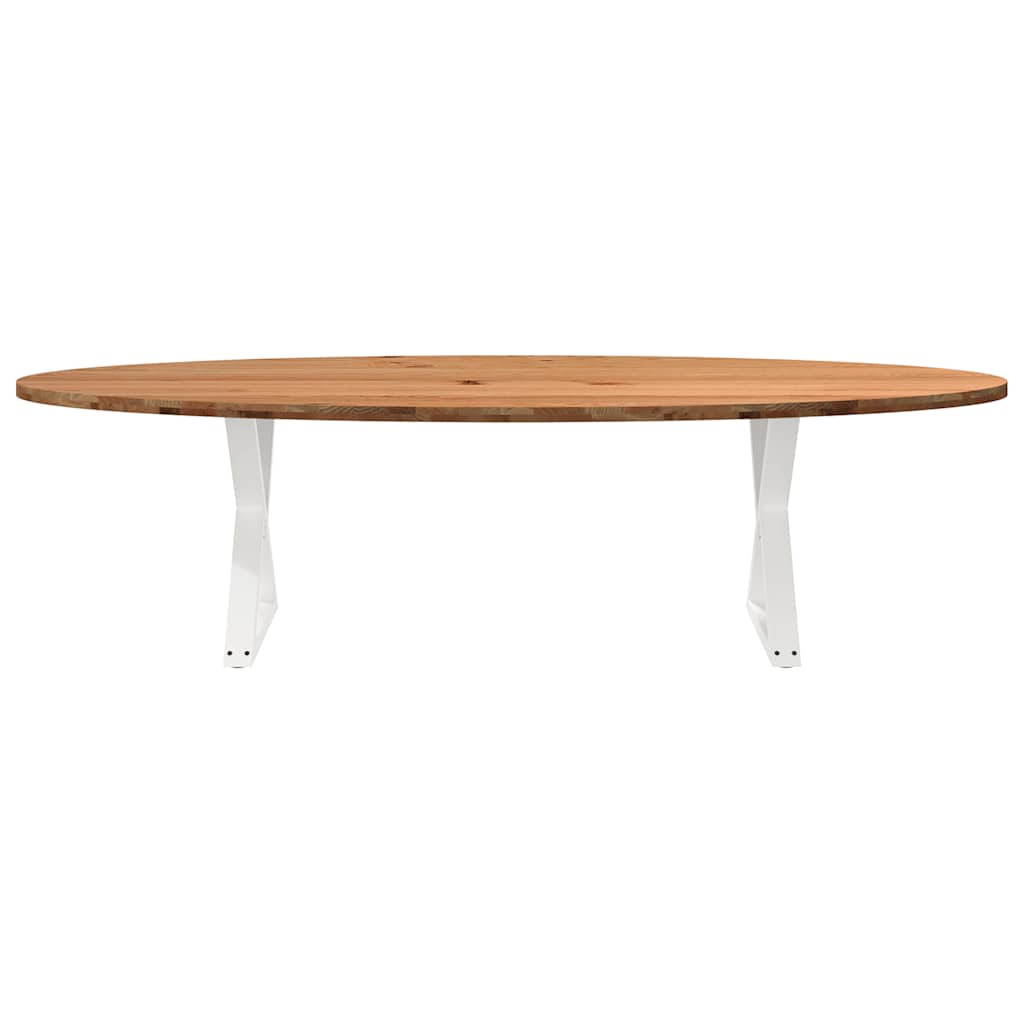 Eettafel 280x120x74 cm ovaal massief eikenhout lichtbruin